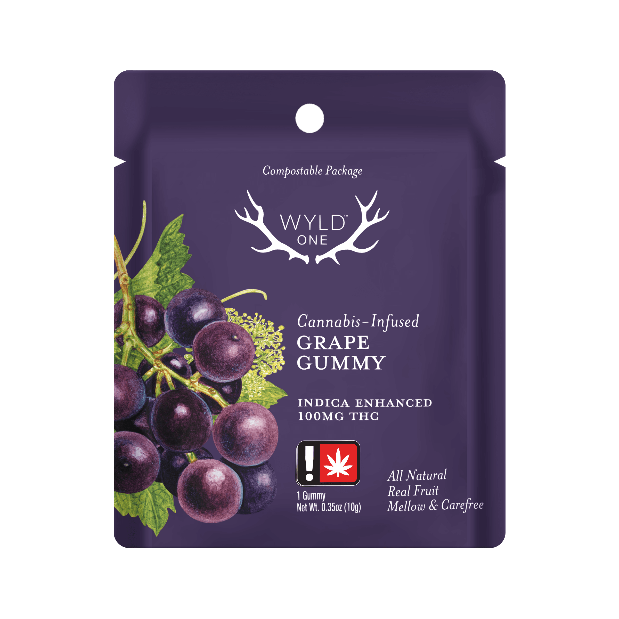 Wyld One | Grape Indica Enhanced Gummy | 100mg