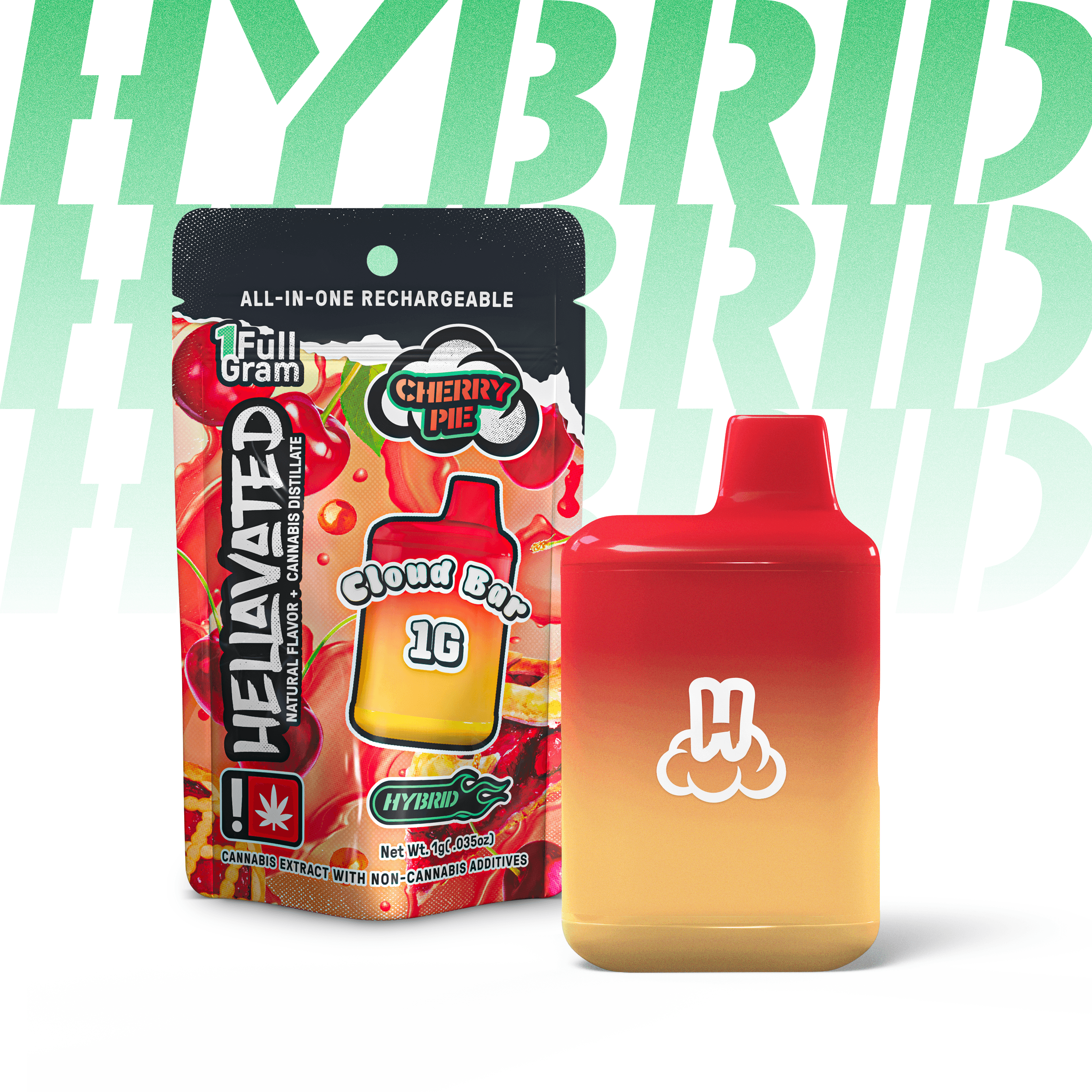 Hellavated Cherry Pie Cloud Bar Disposable 1g