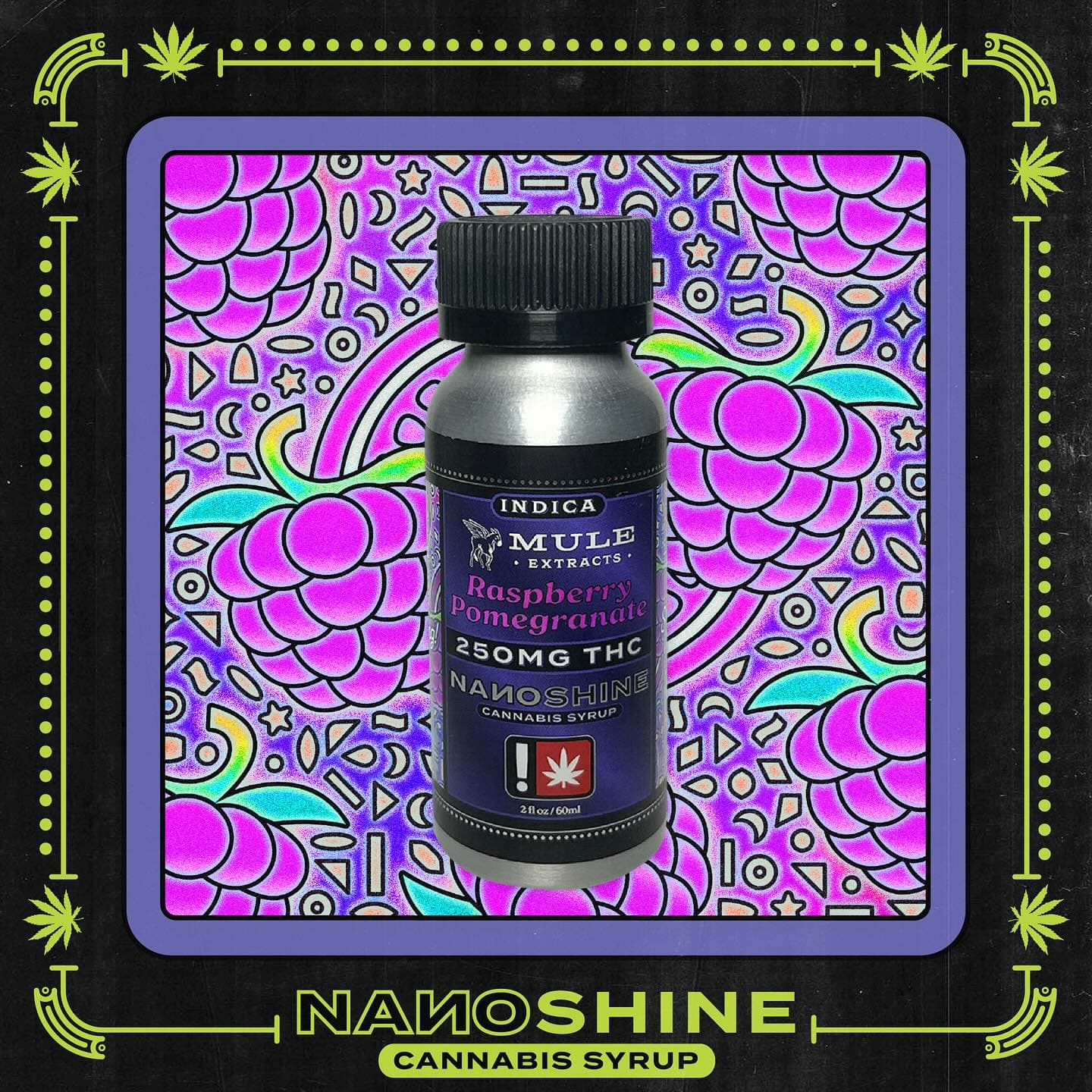 Mule Extracts Raspberry Pomegranate Indica Nanoshine | 250mg