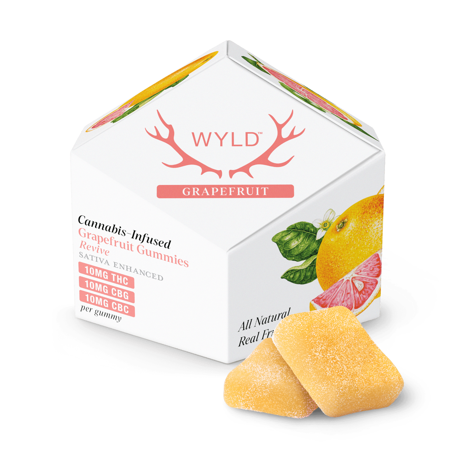 Wyld Grapefruit Gummies | 10pc 300mg 1:1:1 (THC:CBG:CBC) | Wyld