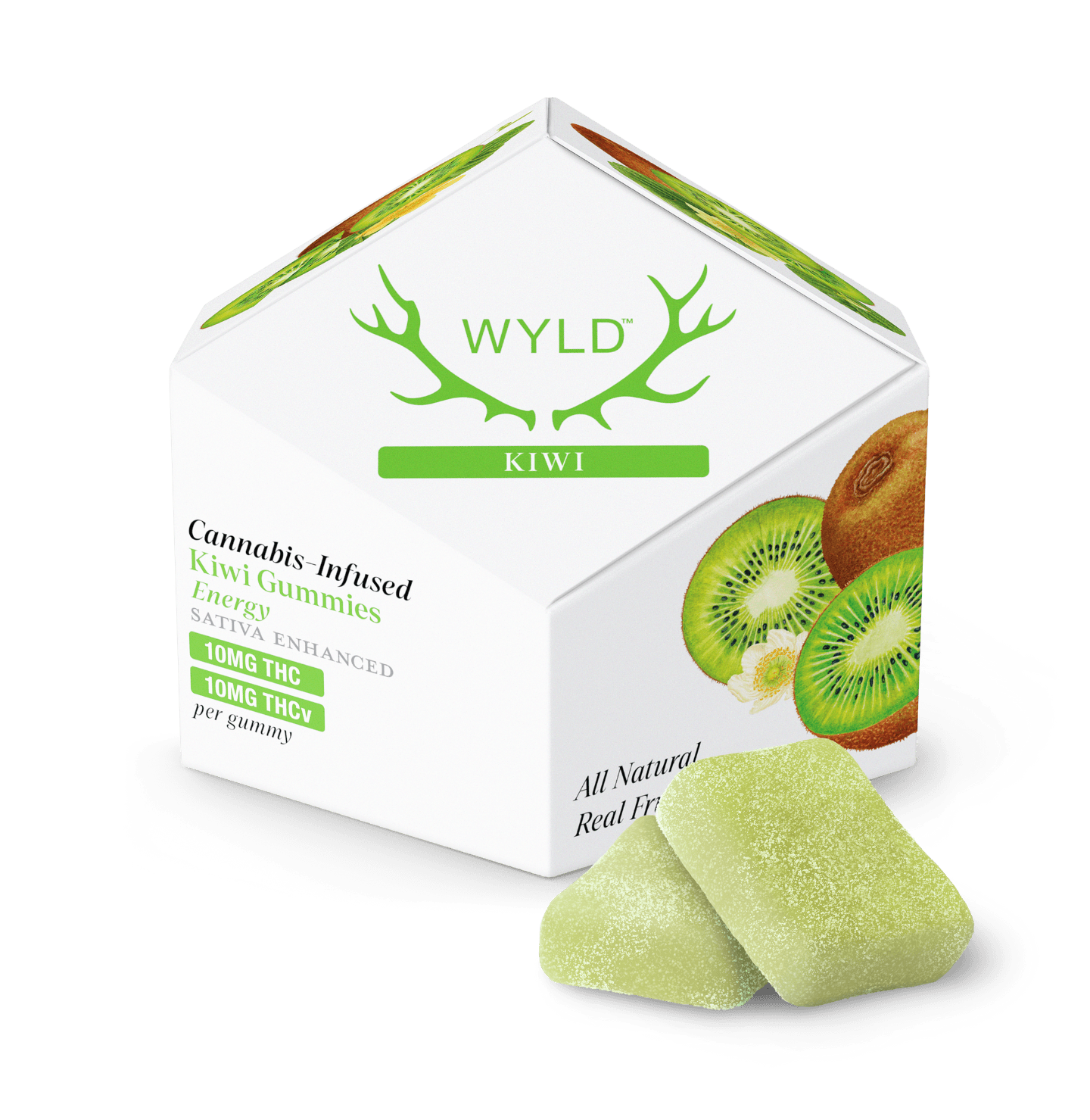 Wyld Kiwi Gummies | 10pc 200mg 1:1 (THC:THCV) | Wyld