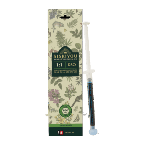 Siskiyou Sungrown 1:1 (Hybrid) THC:CBD RSO 650mg - Siskiyou