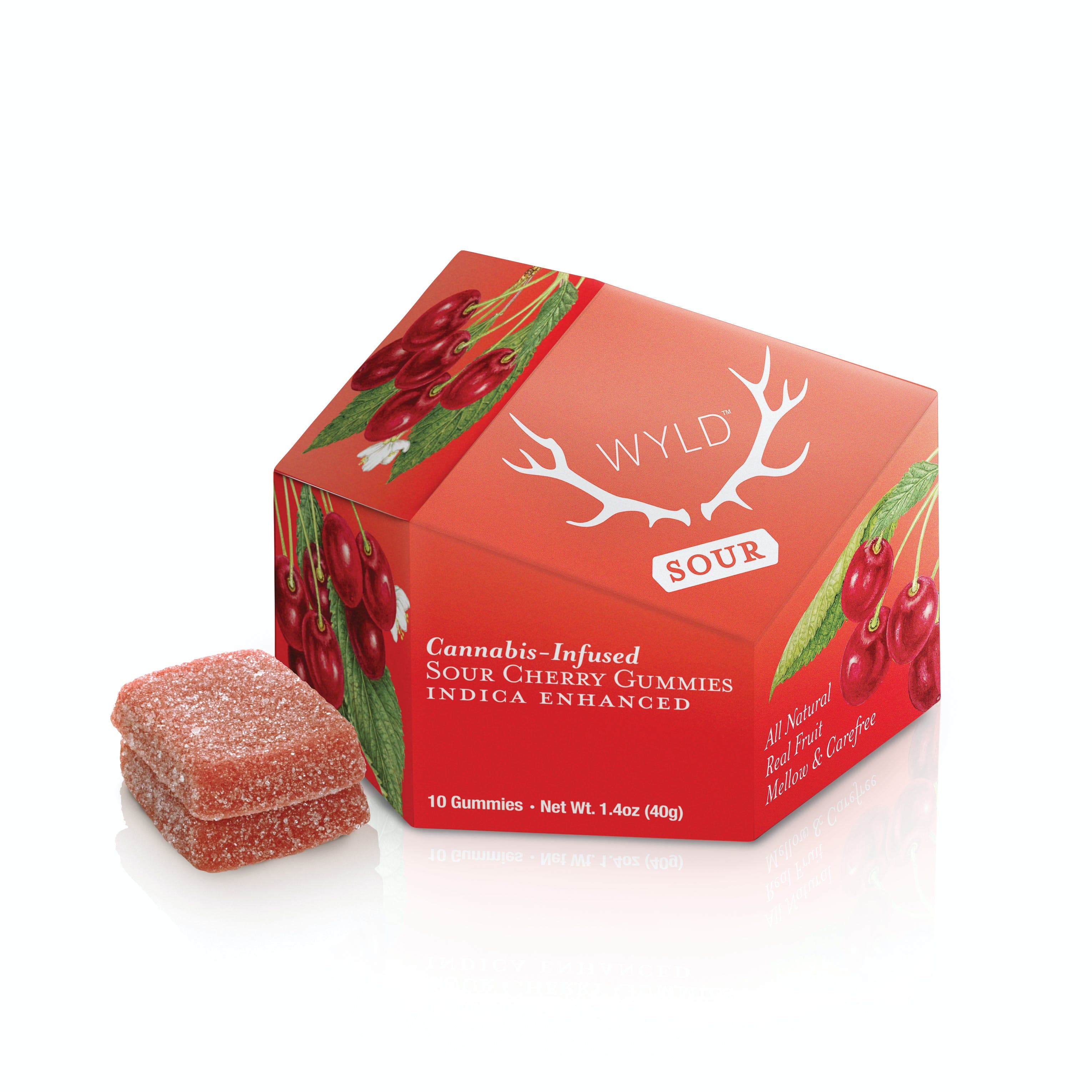 Wyld Sour Cherry (Indica) 10-piece Gummies 100mg - Wyld
