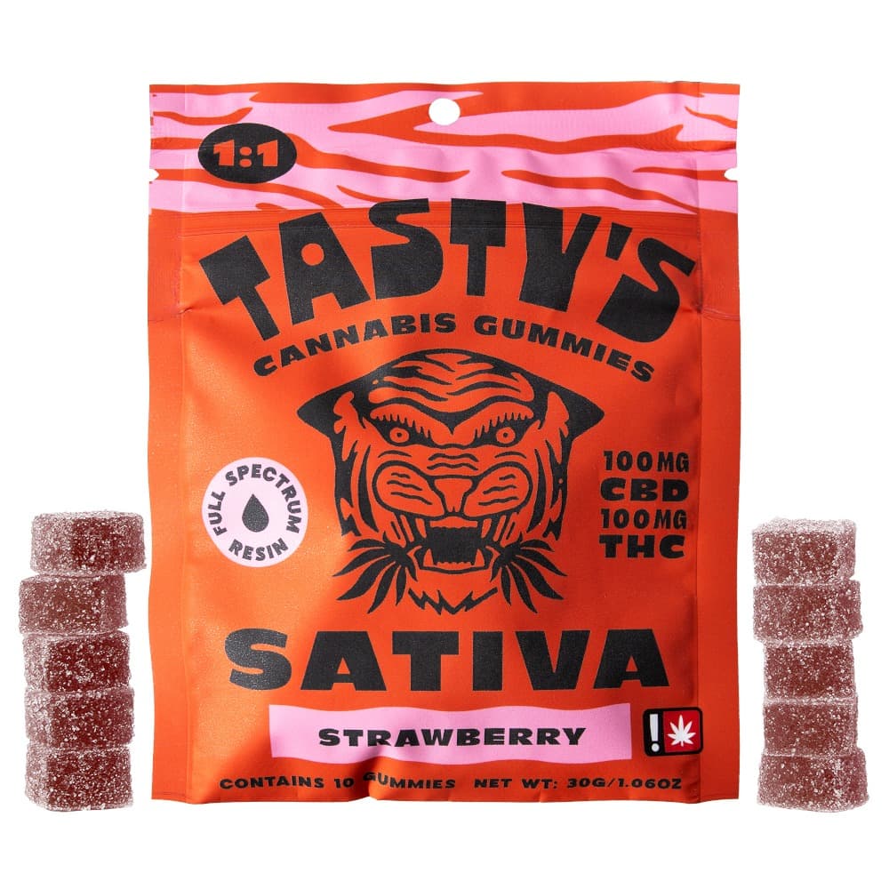 Tasty's Strawberry 1:1 THC:CBD 10pk Gummies (Tasty's)