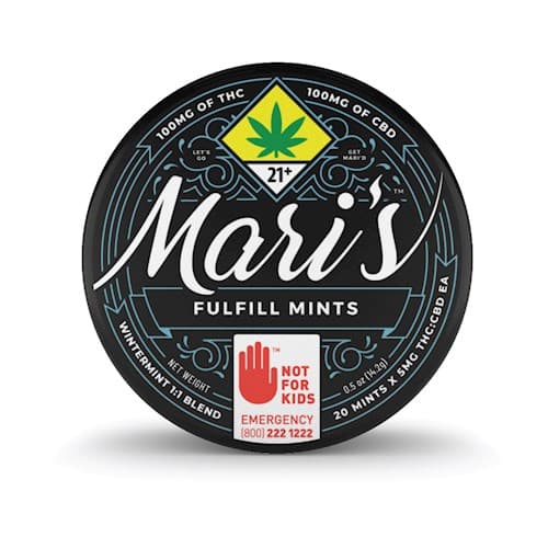 Mari's Mints Wintermint 1:1 CBD Fulfill Mints