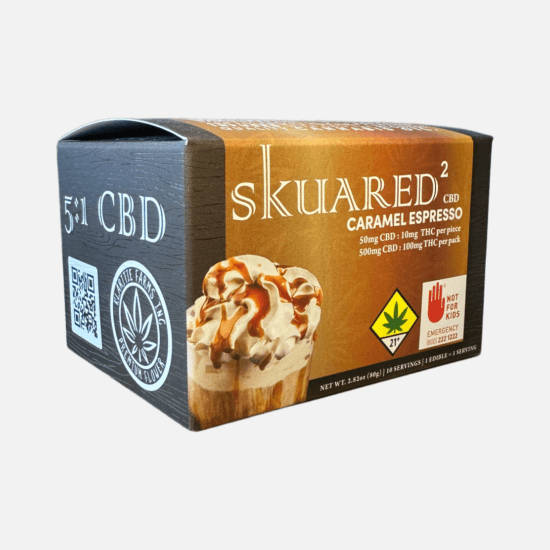 Skuared Dark Chocolate Caramel Espresso 5:1 CBD Squares | 10-Pack (DOH)