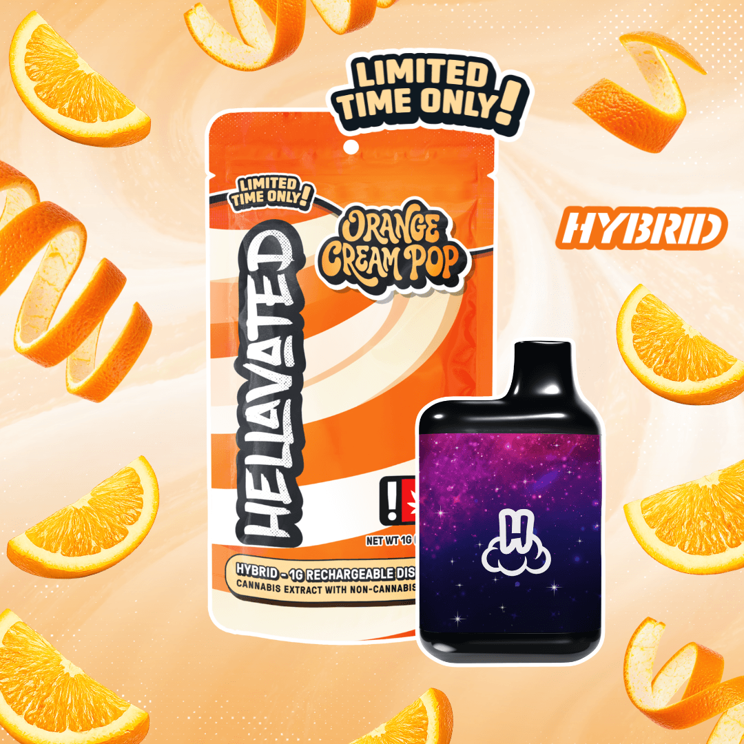Hellavated Orange Cream Pop Cloud Bar Rechargeable Disposable 1g