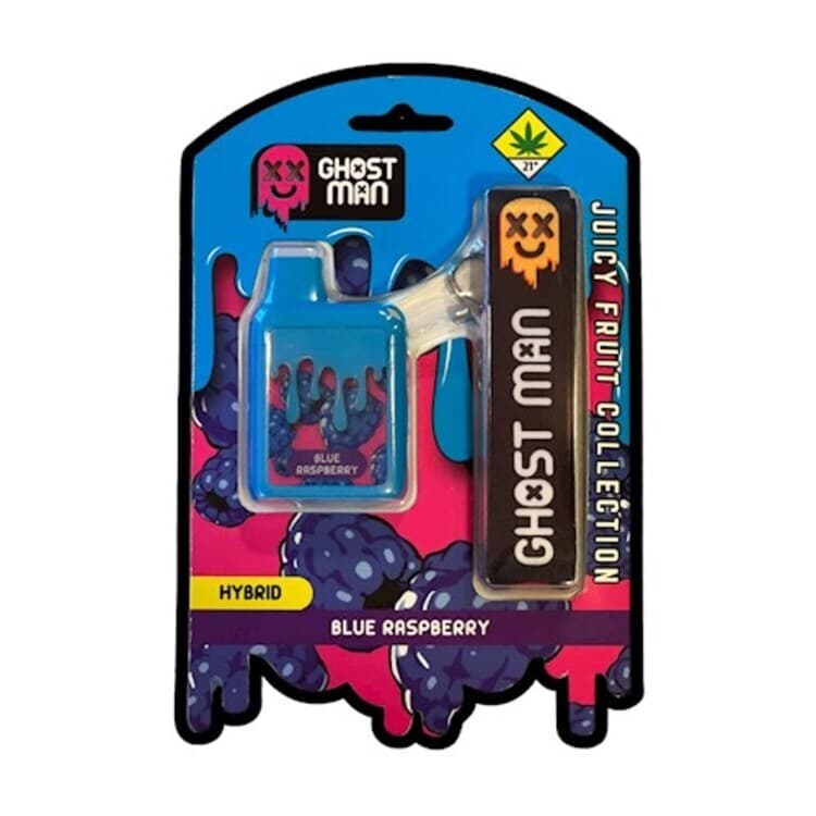 Ghost Man Blue Raspberry Liquid Live Resin Flavored Disposable (Ghost Man)