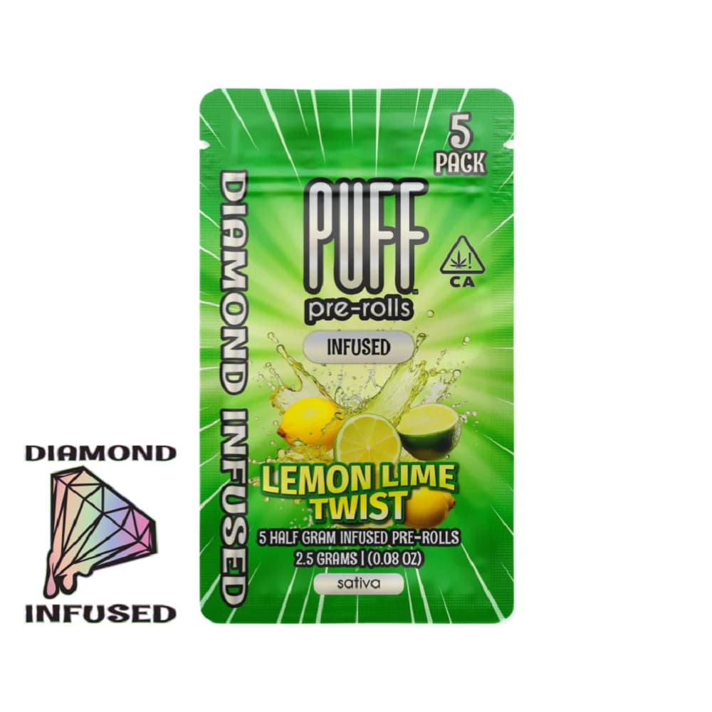 Puff Lemon Lime Twist - Diamond Infused Sativa - 5 pack [2.5g]