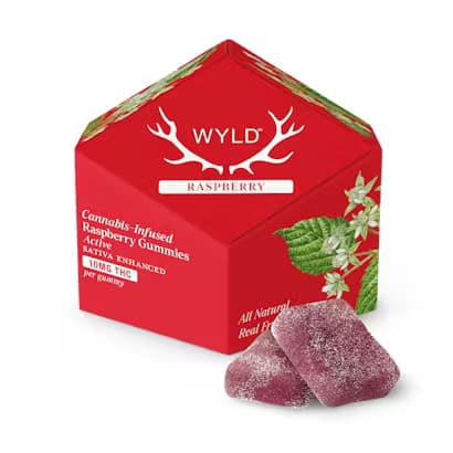 Wyld Raspberry Sativa Gummies | 10 x 10mg