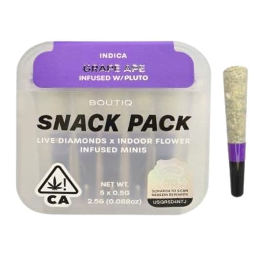 Boutiq Grape Ape (Indica) 5pk Infused Prerolls 2.5g