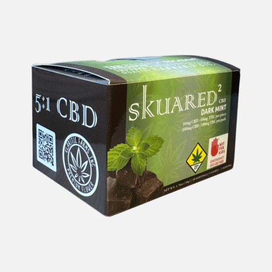 Skuared Dark Chocolate Mint 5:1 CBD Squares | 10-Pack (DOH)