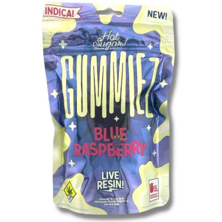 Gummiez Indica Blue Raspberry - Live Resin 10pk 100mg