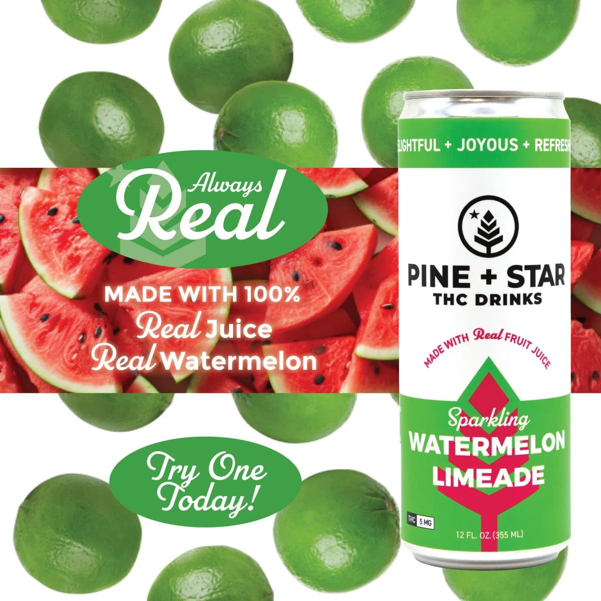 Pine + Star Beverages - Pine + Star Watermelon Limeade - 5mg