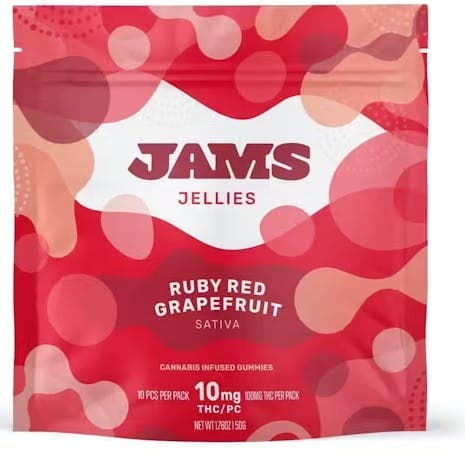 JAMS JAMS Jellies Edibles 10pk/100mg- Ruby Red Grapefruit