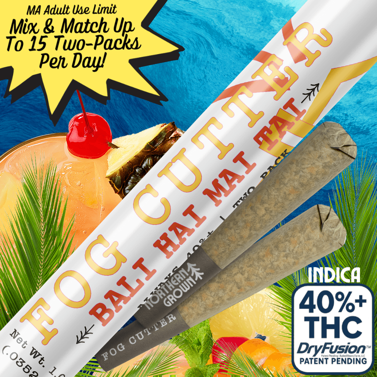 Northern Grown Fog Cutter Bali Hai Mai Tai - 2 Pack Infused Pre Rolls