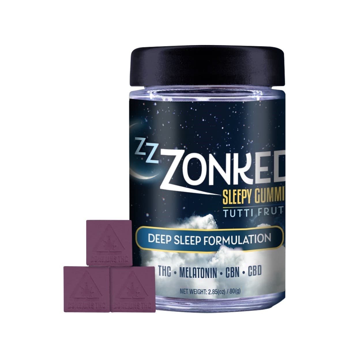 Zonked Gummies | Zzzonked Sleepy Tutti Frutti | 100mg | 20pk | Zonked