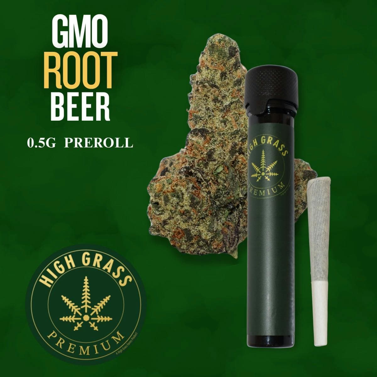 High Grass Farms GMO ROOT BEER I HIGH GRASS FARMS PRE-ROLL - 1 G