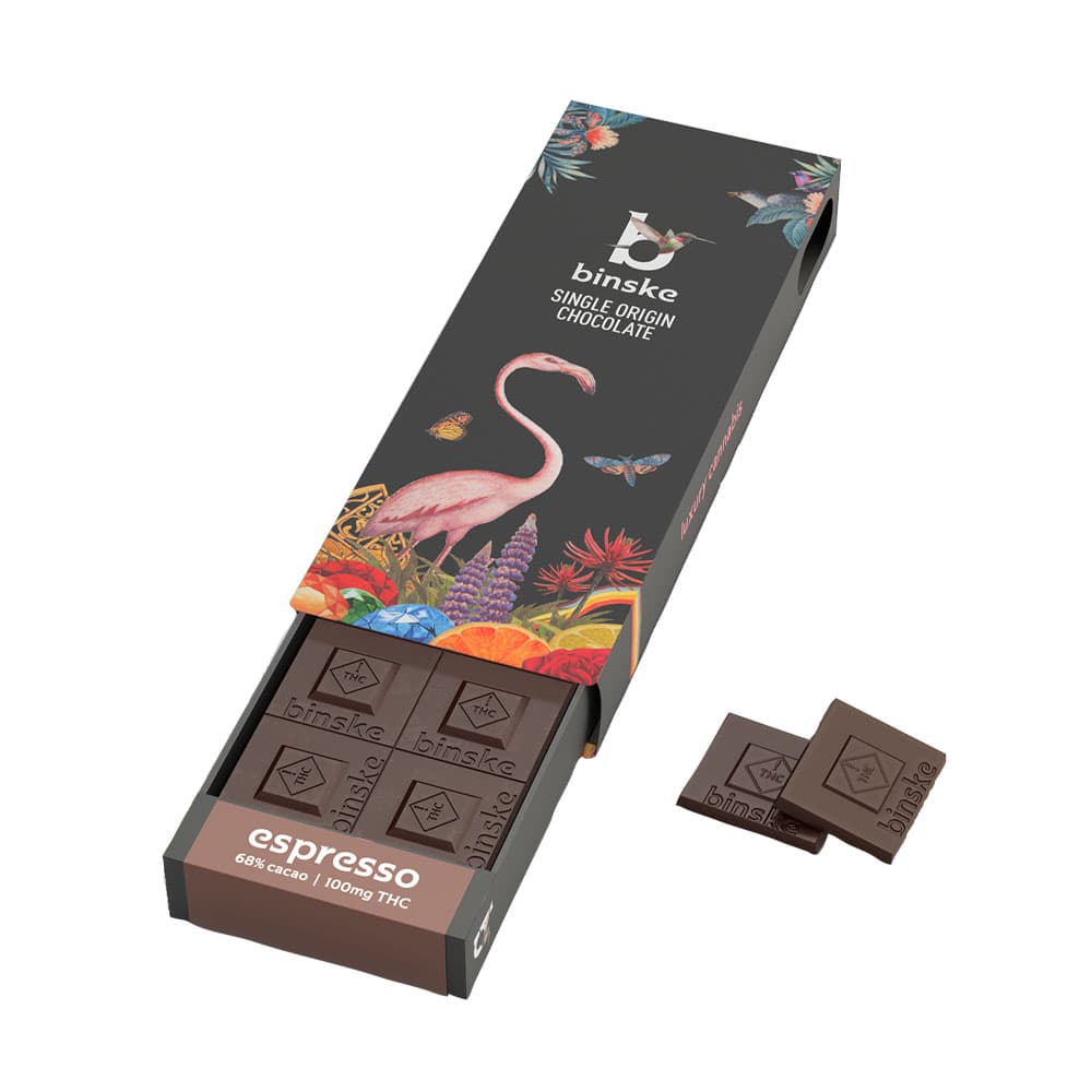 binske Espresso Dark Chocolate Bar 100mg