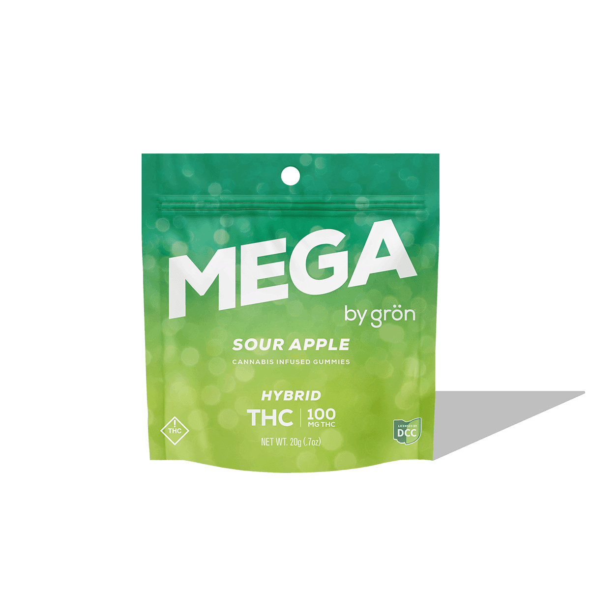 Grön Sour Apple - Mega | 10pc 110mg Gummies