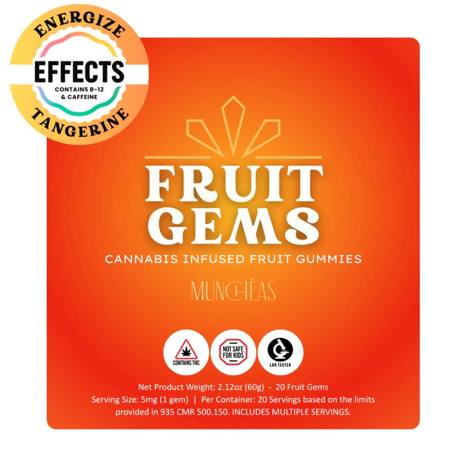 Muncheas by Green Gold Group Energize Tangerine Fruit Gems | 100mg