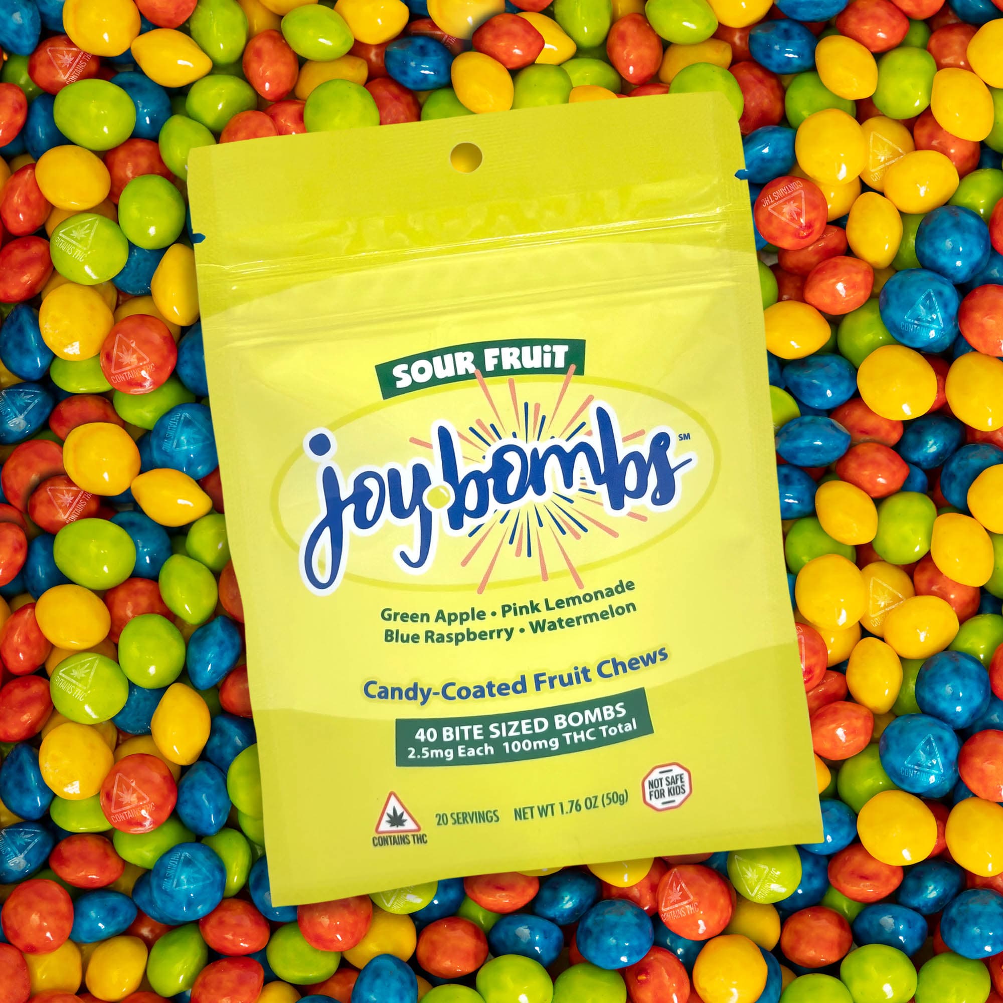 Joy Bombs by Joyibles Joybombs Fruit Chews - 1:1 Sour Blends (40pk)