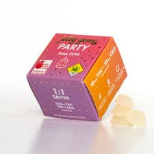 Jelly Gems 1:1 Pink Pear [10pk] (100mg THC/100mg CBG)