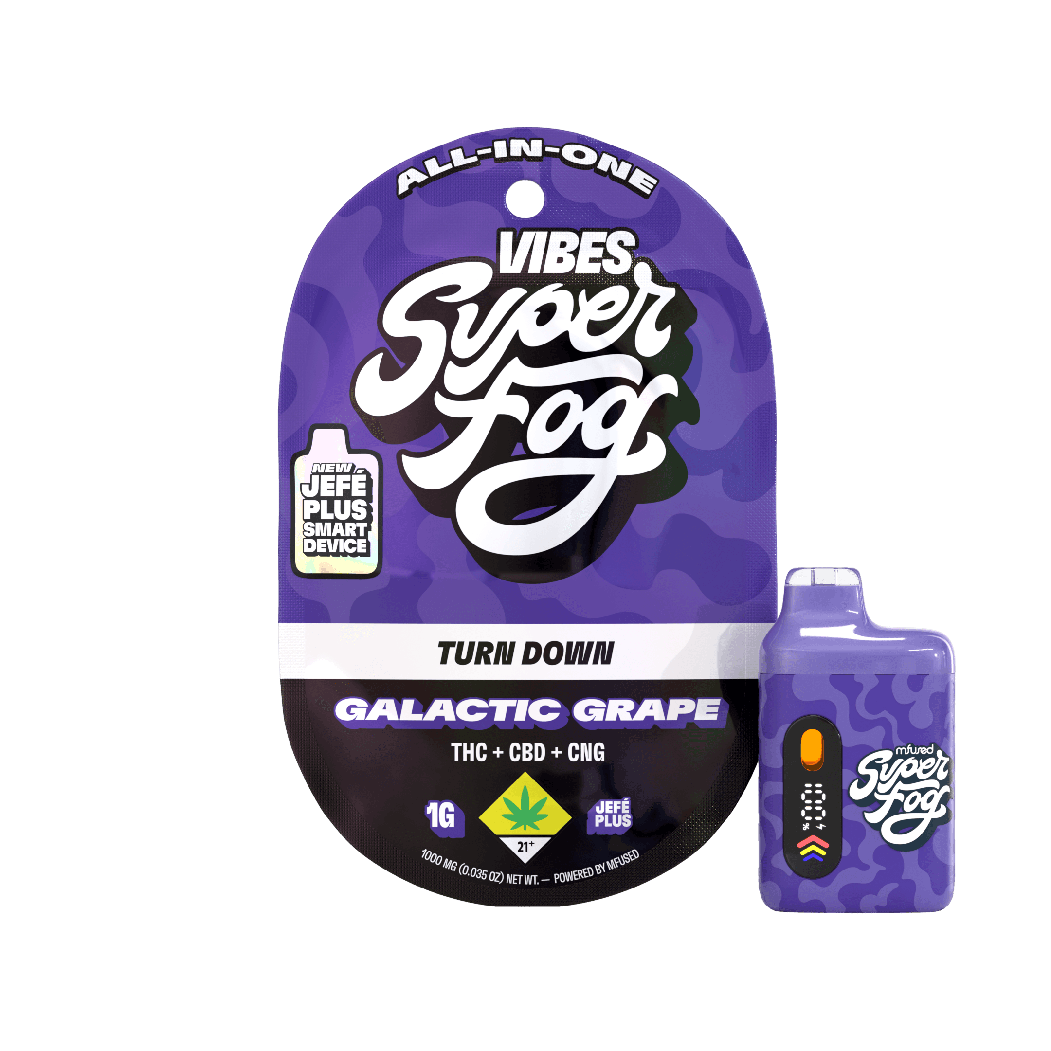 Super Fog VIBES Targeted Cannabinoids 1g Jefé Plus - Turn Down