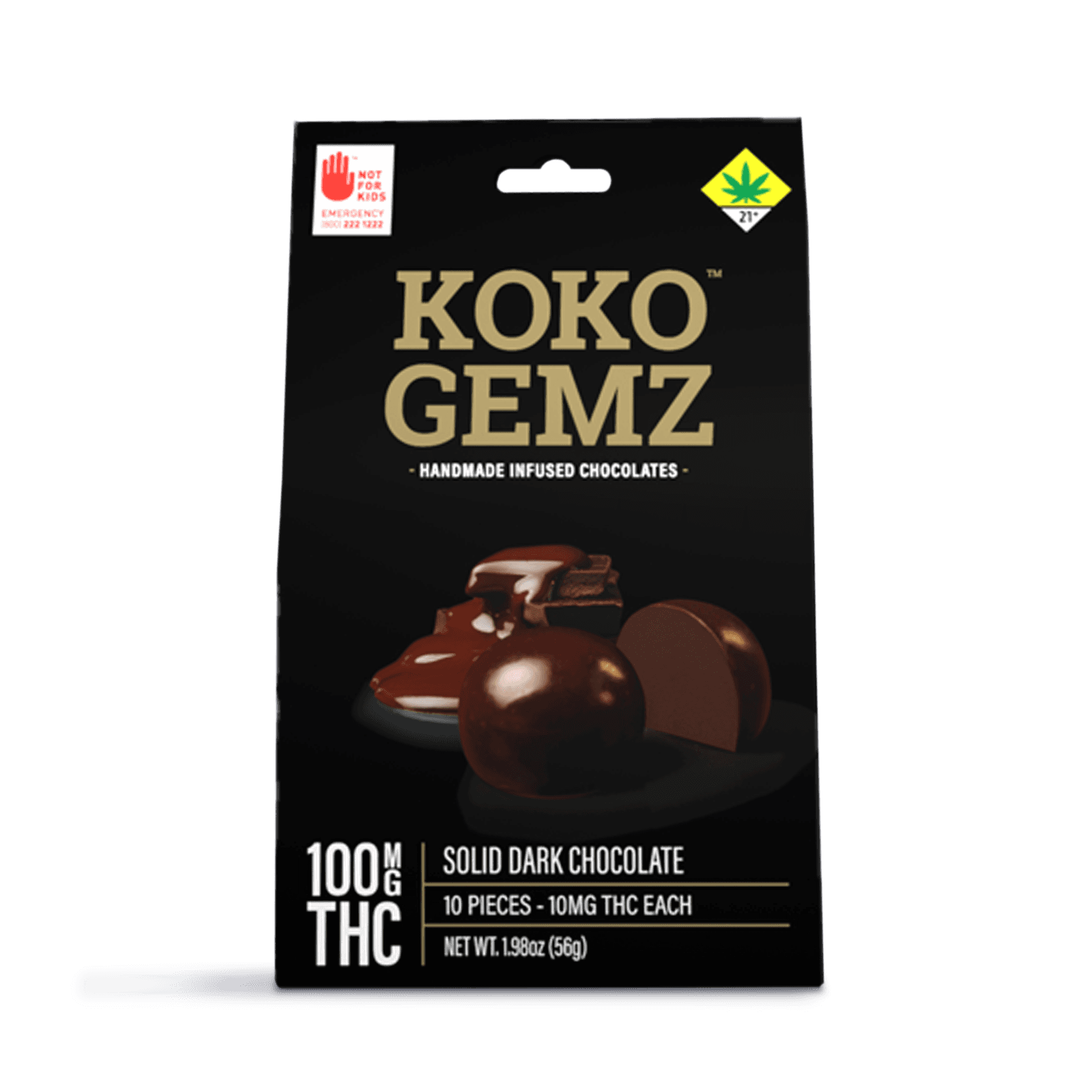 Koko Gemz Solid Dark Chocolates 10-pack