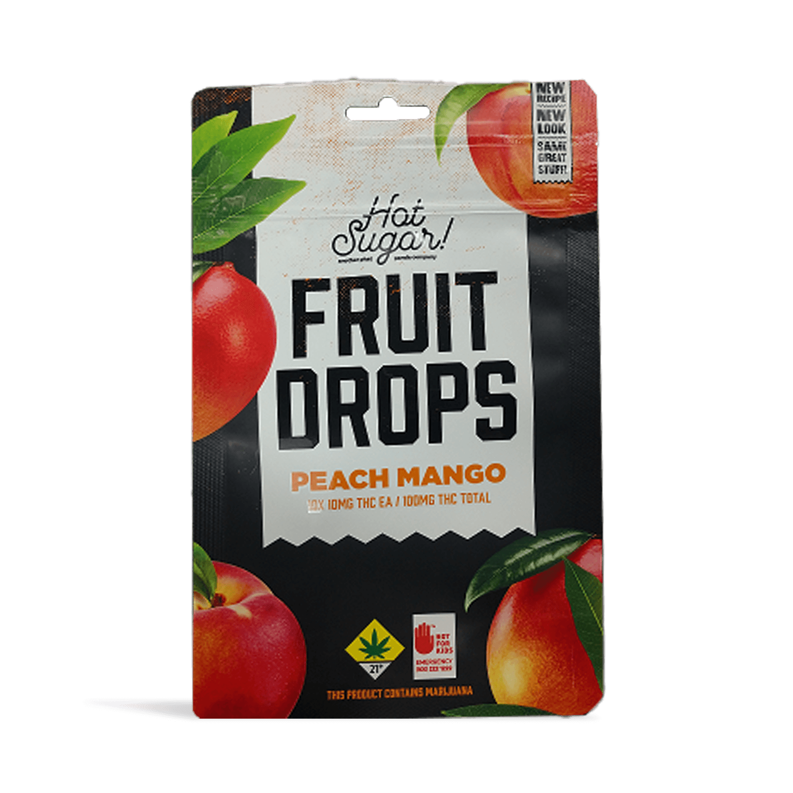 Hot Sugar Peach Mango Fruit Drops - 10mg THC - Edible - 10pk