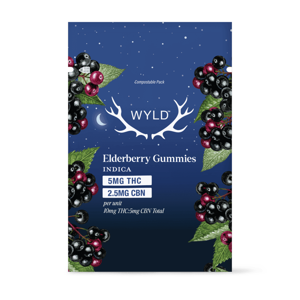 Wyld Multipack of 10 Real Fruit Elderberry 2:1 THC:CBN x 10 Pcs Soft Chews