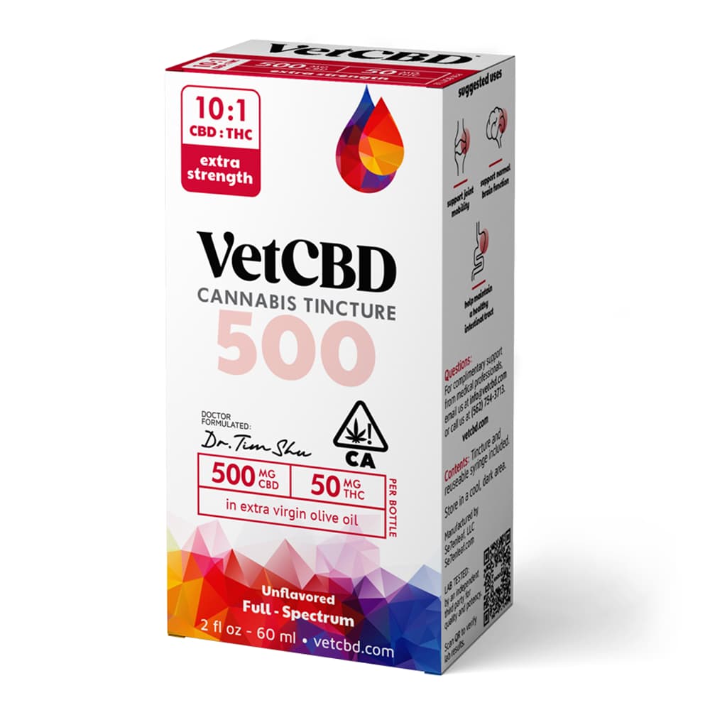 VetCBD 500 MG CBD/ 50 MG THC EXTRA STRENGTH TINCTURE - 50 MG