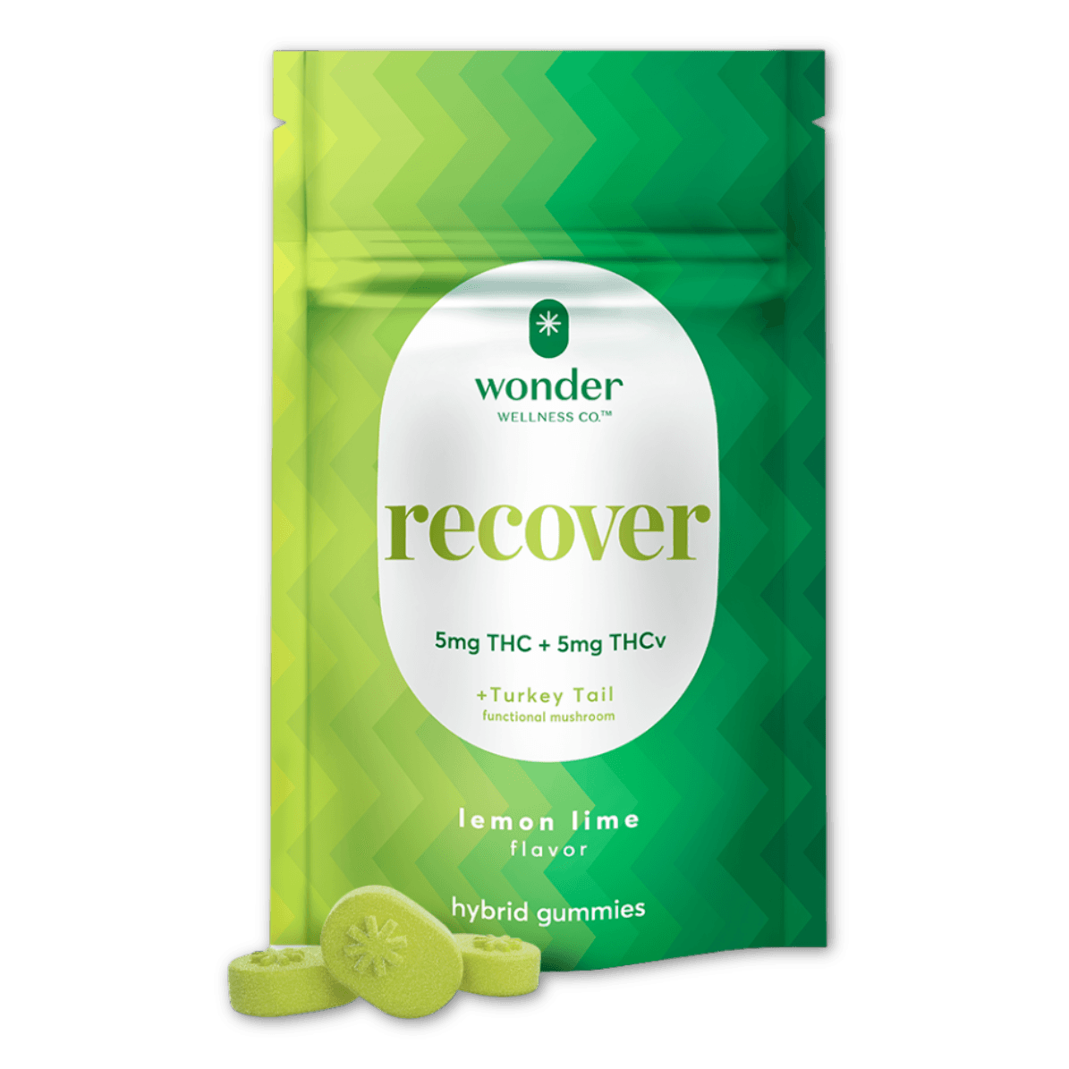 WONDER WONDER Gummies 100mg: Recover Lemon Lime 1:1 THC:THCV 20pc