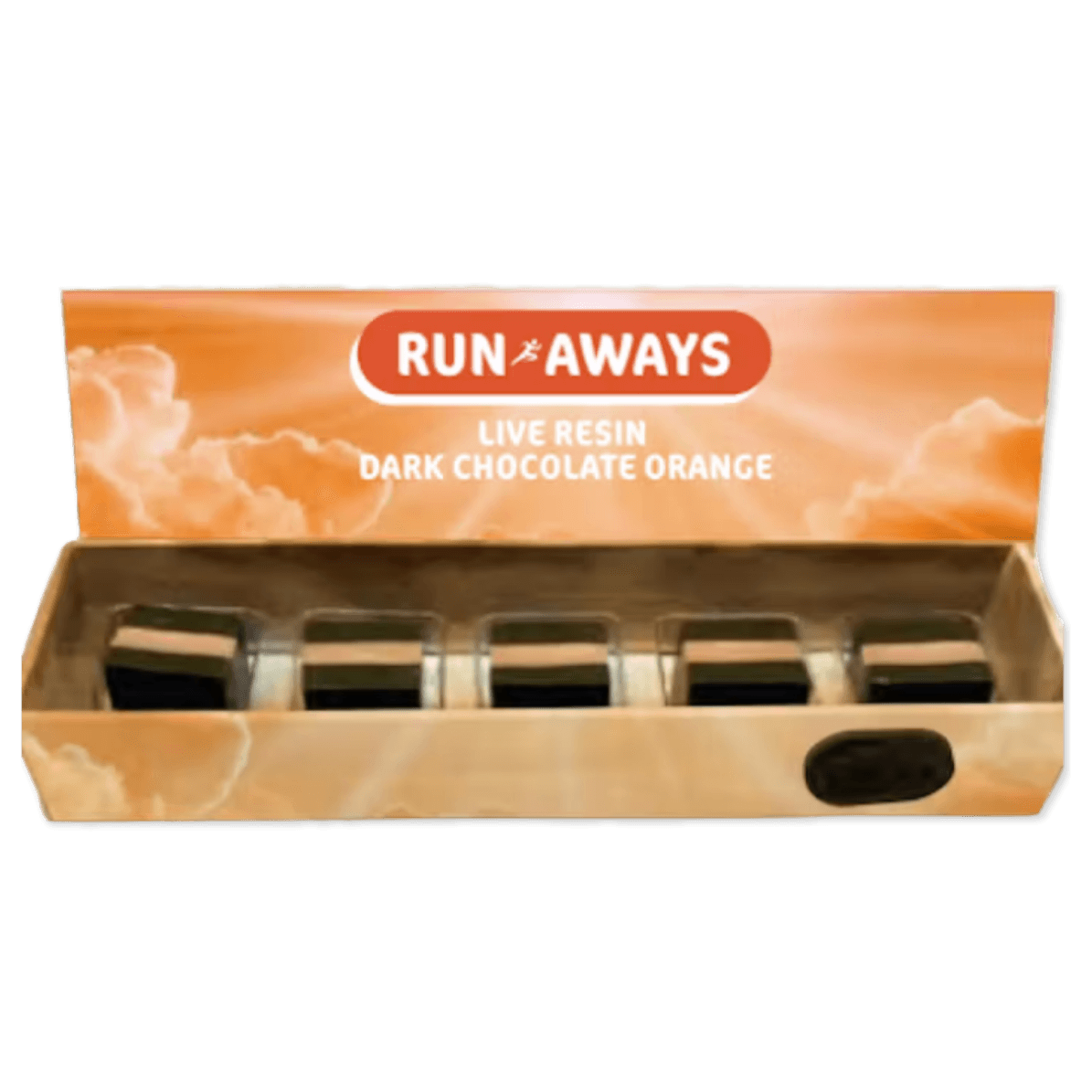 ZOI CHOCOLATE | LIVE RESIN | RUN AWAY | DARK CHOCOLATE ORANGE | 100MG | 5PK