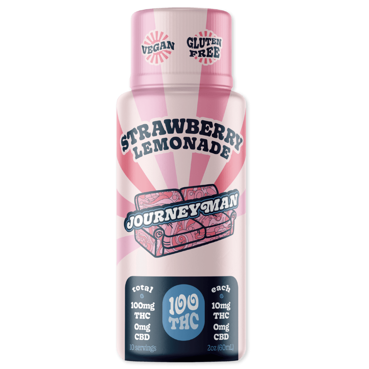 Journeyman Strawberry Hash Rosin Lemonade | 100mg | 2oz Shot | Journeyman