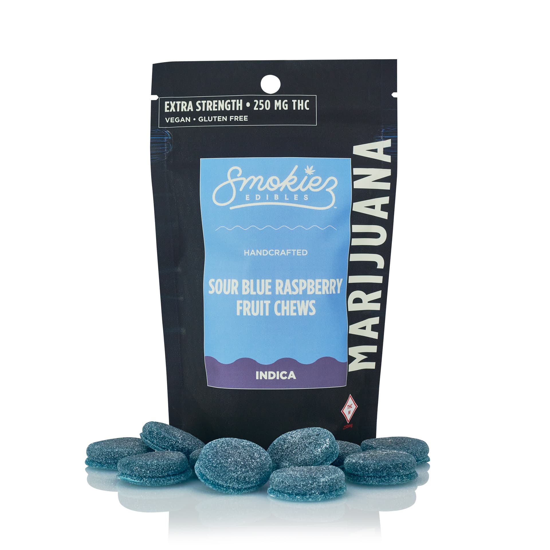 Smokiez Edibles Sour Blue Raspberry | Fruit Chews 250mg