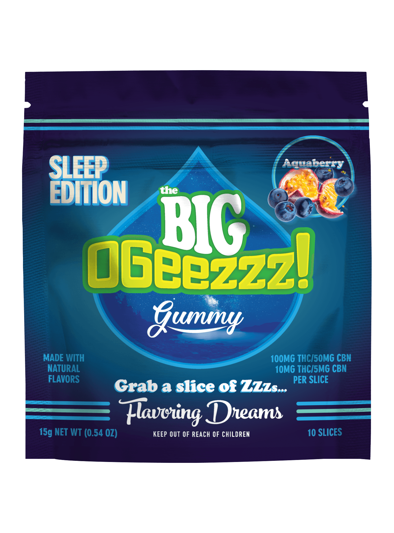 OGeez! BIG AQUABERRY | SLEEP EDITION 2:1 (CBN/THC) | 2PK/50MG