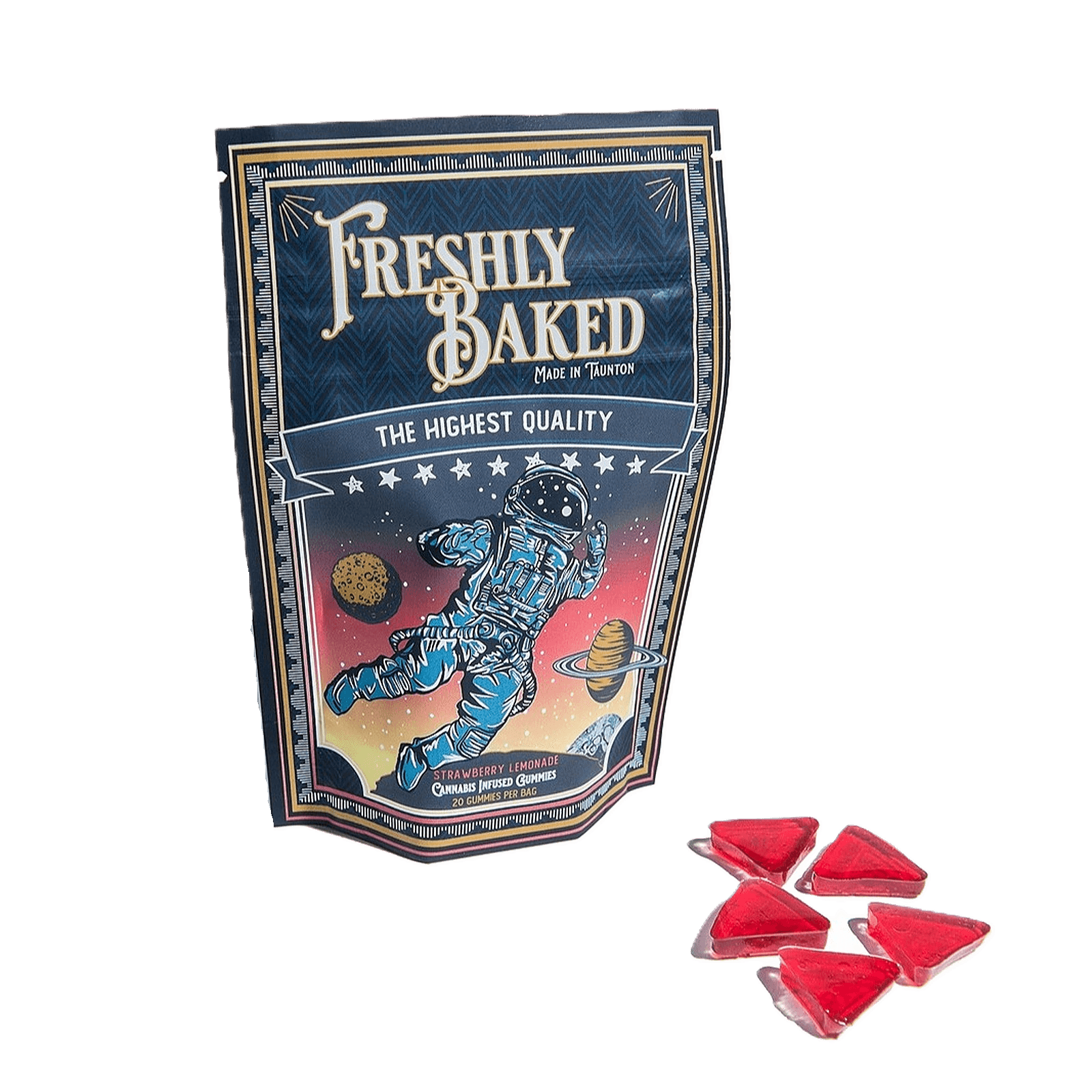 Freshly Baked Company Strawberry 1:1 Gummies 20pk (100mg THC/100mg CBD)