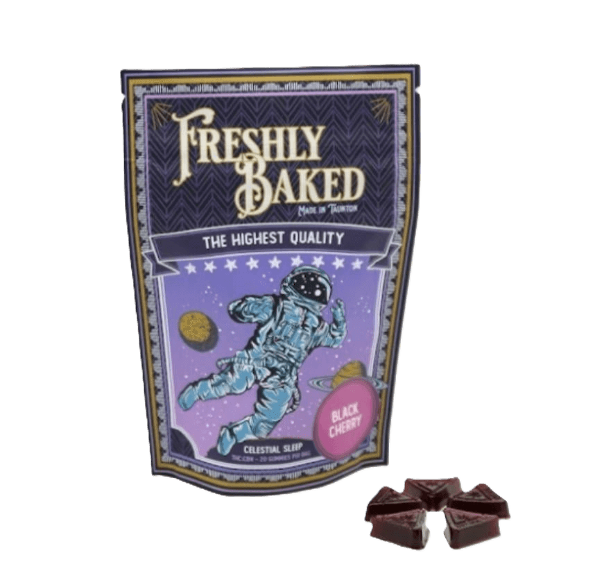 Freshly Baked Company Celestial Sleep Black Cherry 1:1 Gummies 20pk (100mg THC/100mg CBN)