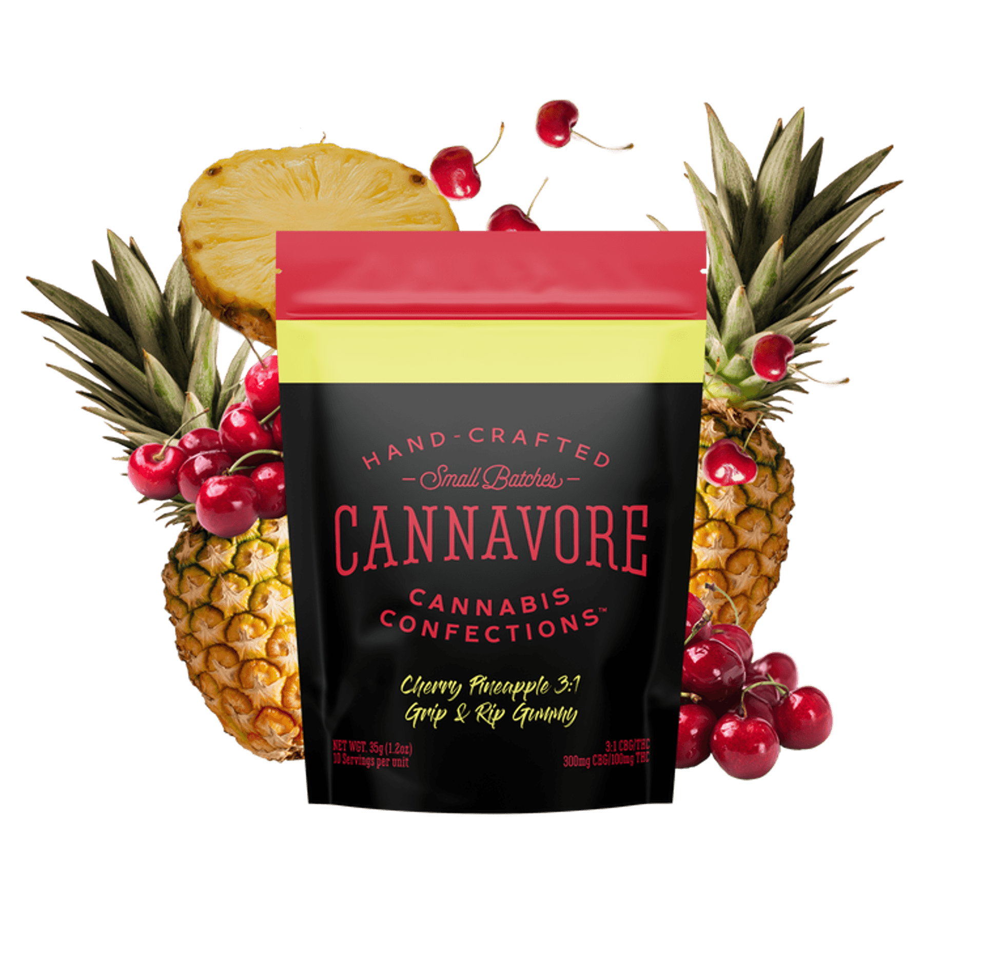 Cannavore Cannavore Cherry Pineapple 3:1 CBG: THC Scored Single Gummies 100mg 1pk