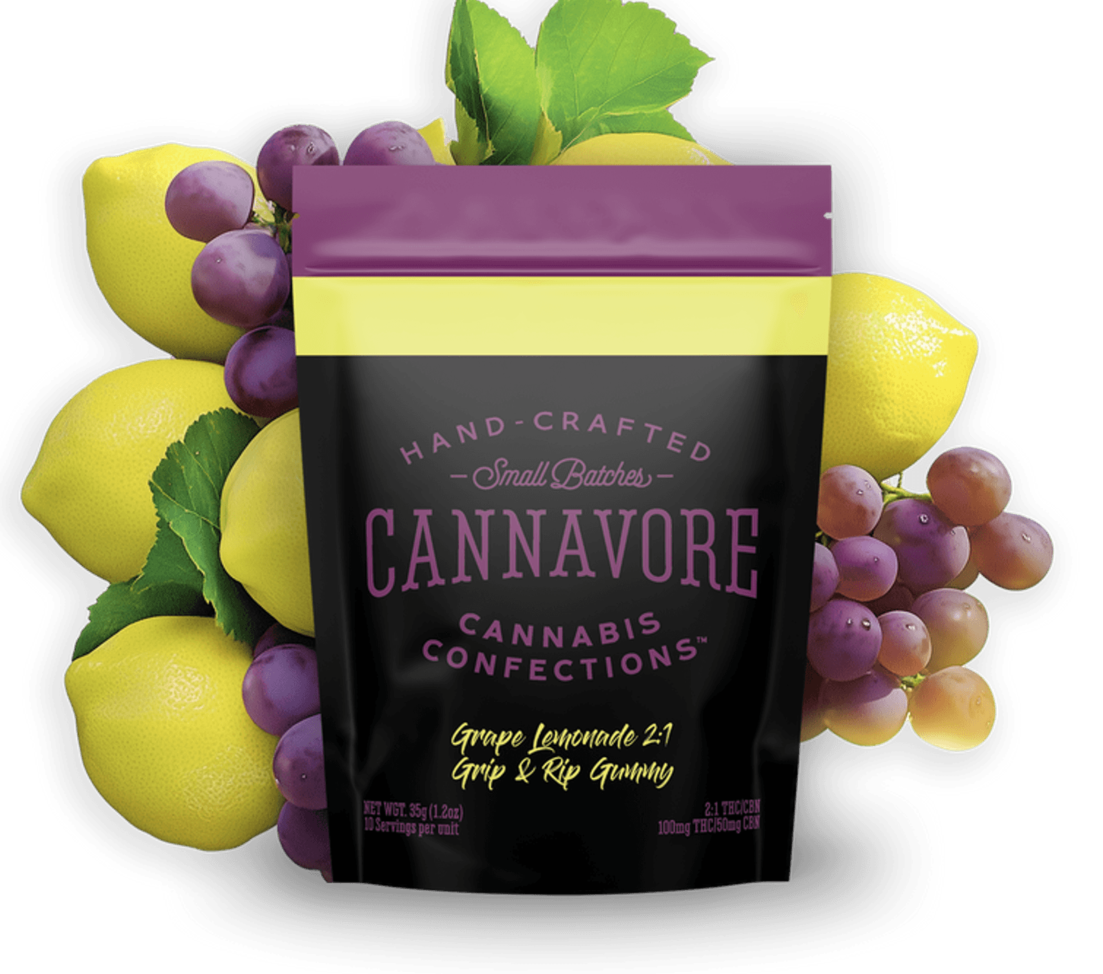 Cannavore Cannavore Grape Lemonade 2:1 THC:CBN Scored Single Gummies 100mg 1pk