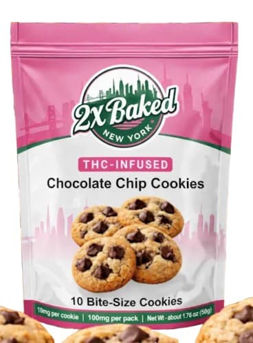 2X Baked Chocolate Chip Cookies 10pk - 100mg