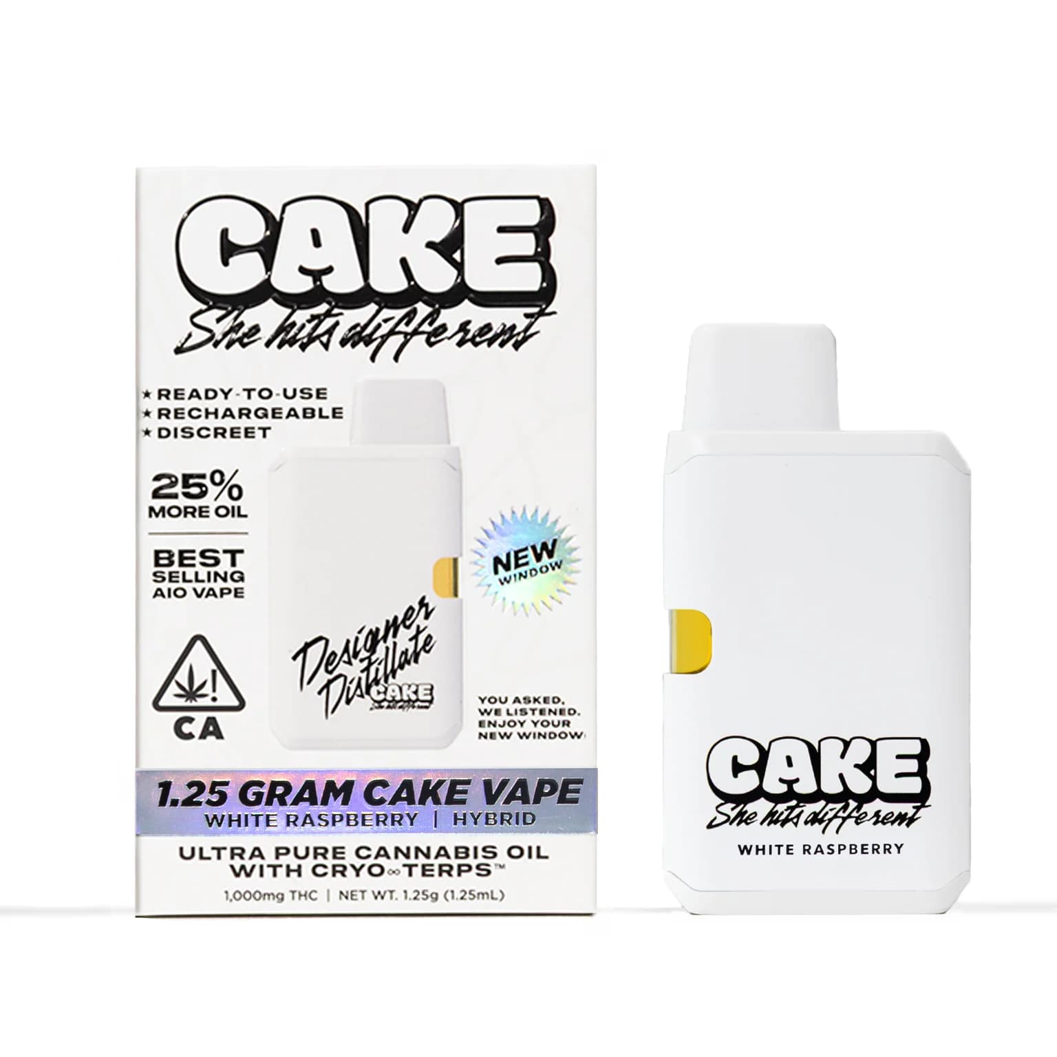 CAKE she hits different White Raspberry [1250mg]
