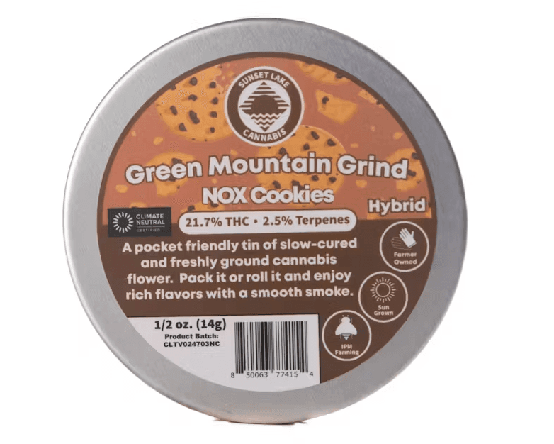 Sunset Lake Cannabis Pre Ground Flower | NOX Cookies | Sunset Lake Cannabis