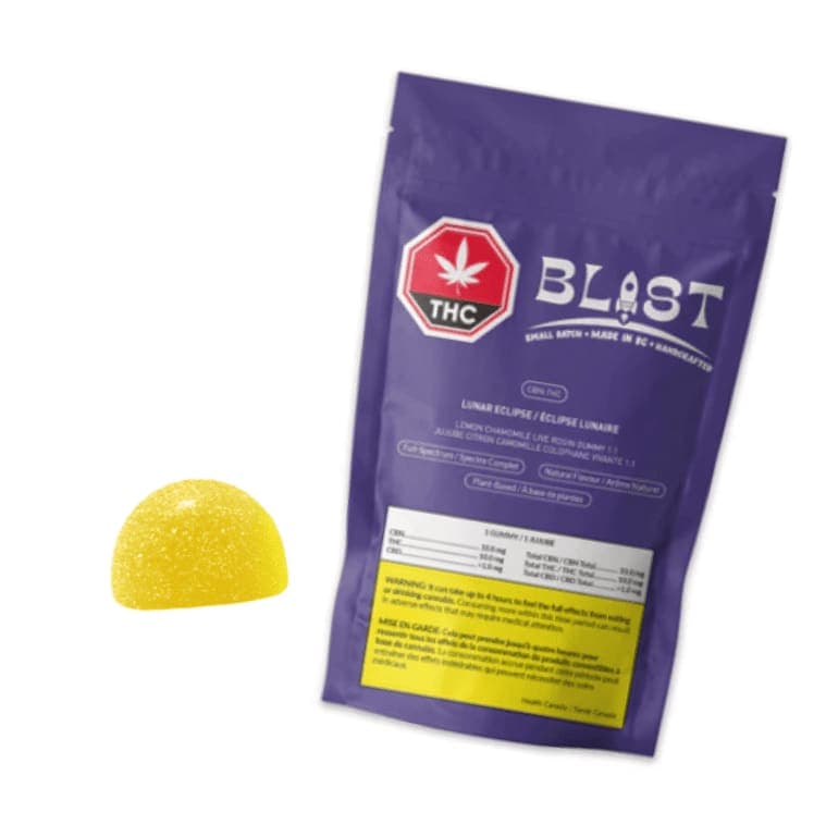 BLAST BLAST Sugar Free Vegan Lunar Eclipse Live Rosin CBN:THC 1:1 1 x 4g Soft Chew