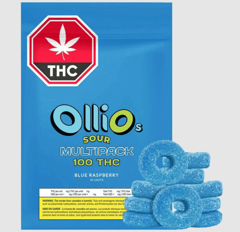 Olli Brands Inc. Olli O's 100 THC Multipack Sour Blue Raspberry Soft Chews / 10 Pack / Gummies / Hybrid