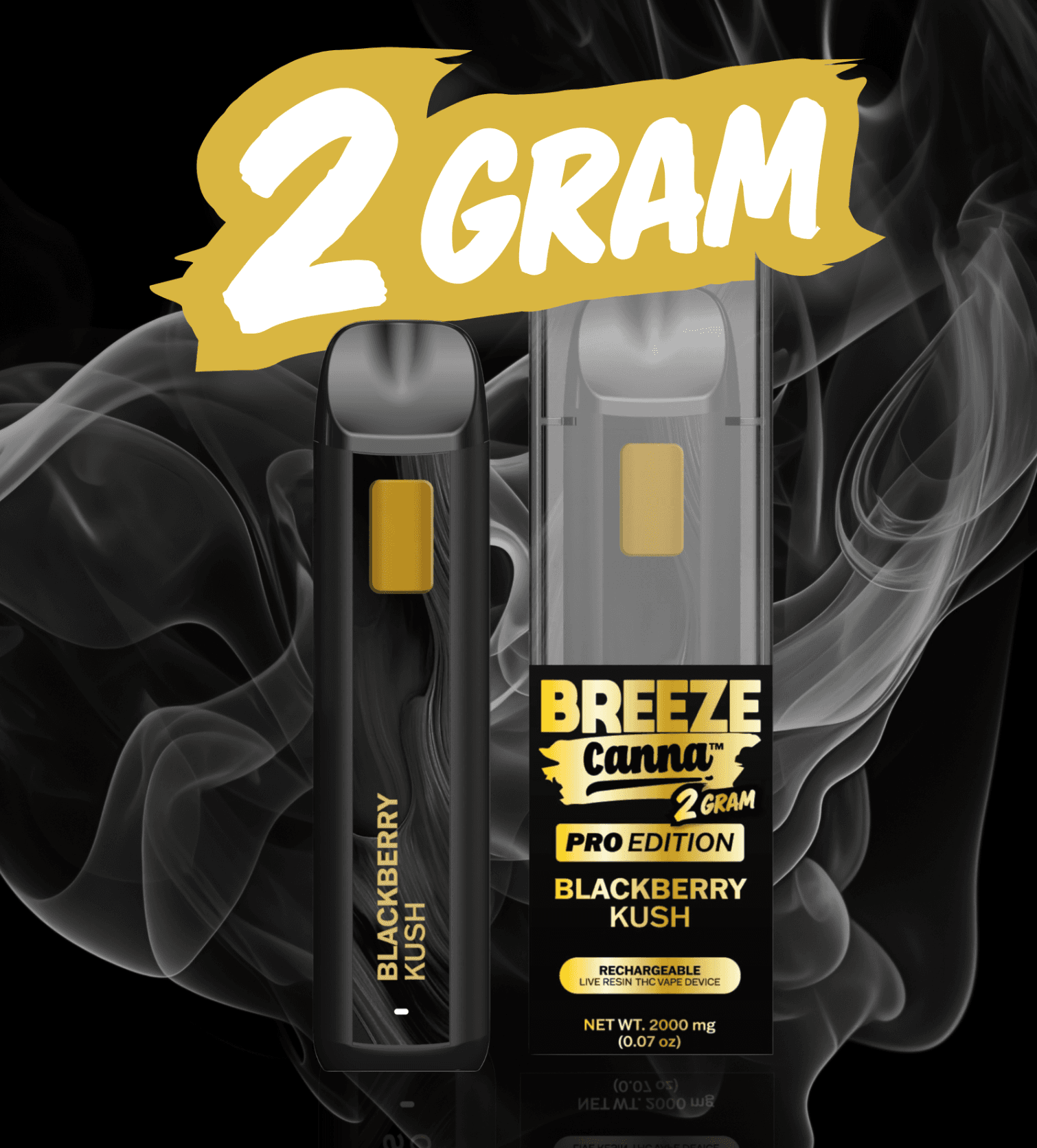 BREEZE Canna Blackberry Kush - 2g PRO Vape Device - BREEZE Canna
