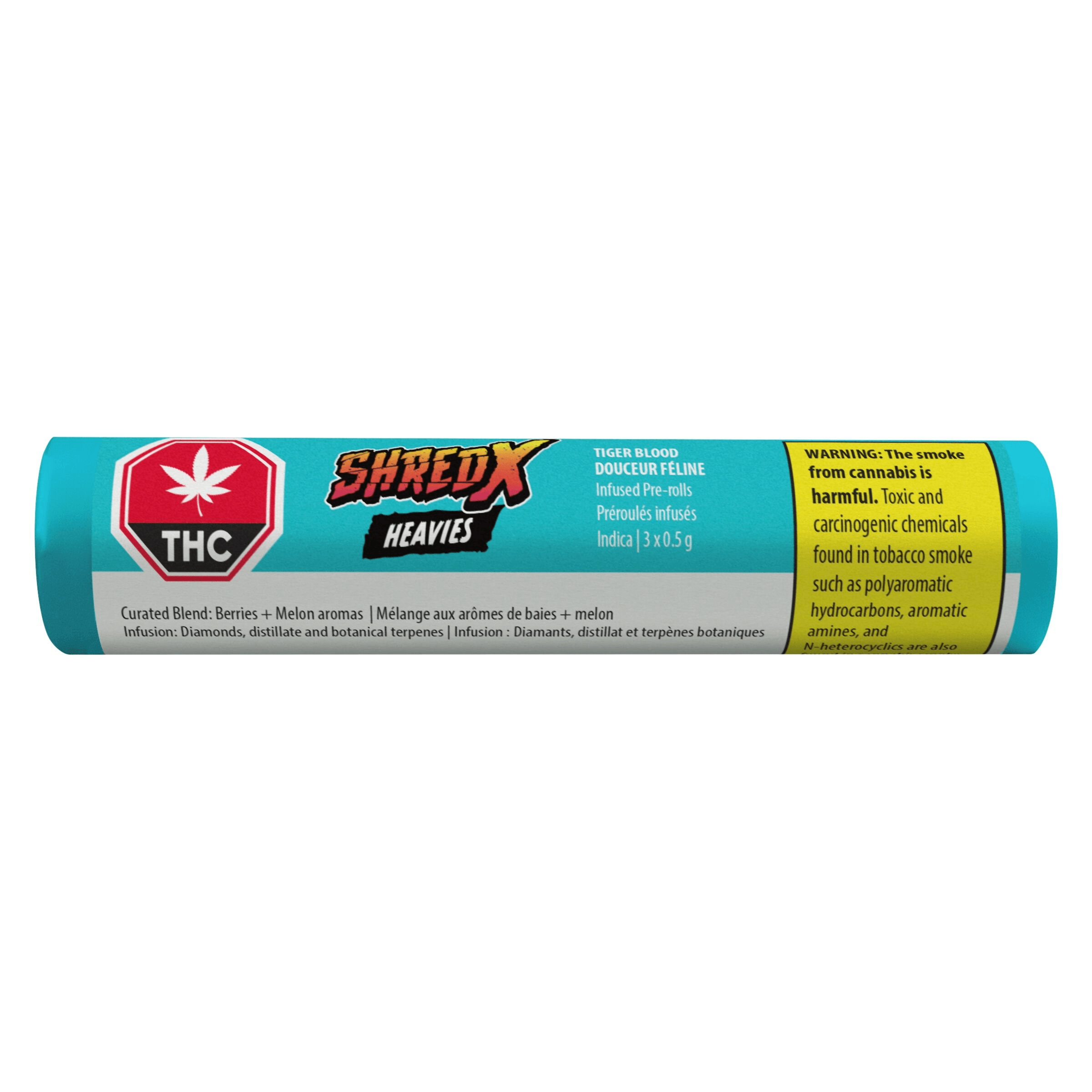 SHRED Shred Heavies Tiger Blood Infused Prerolls 3x0.5g