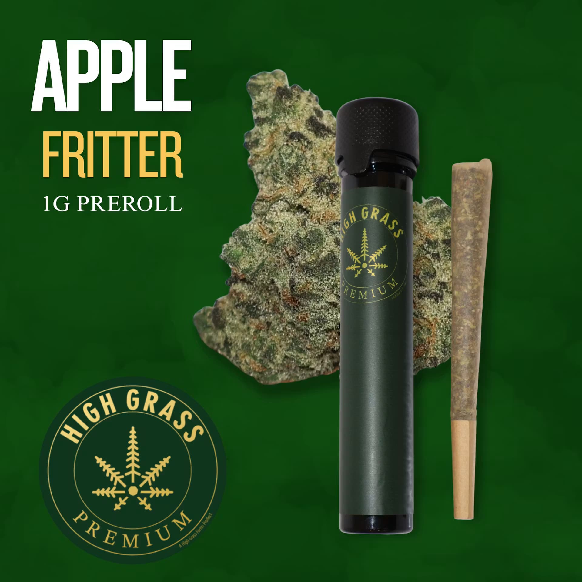 High Grass Premium Apple Fritter | Preroll | 1g