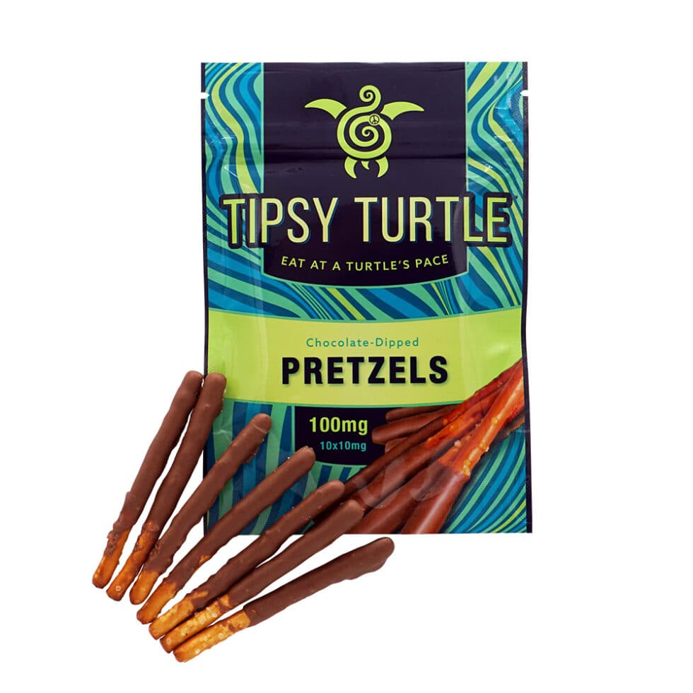 Tipsy Turtle Tipsy Turtle Edibles: Chocolate Dipped Pretzels 100mg